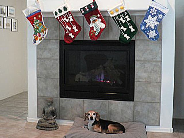 Lounging with stockings overhead